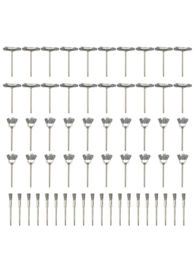 Rocaris 60 Pcs Wire Brushes Set, Rocaris Steel Wire Wheels Pen Brushes Set Kit Accessories for Rotary Tool  - Image 2