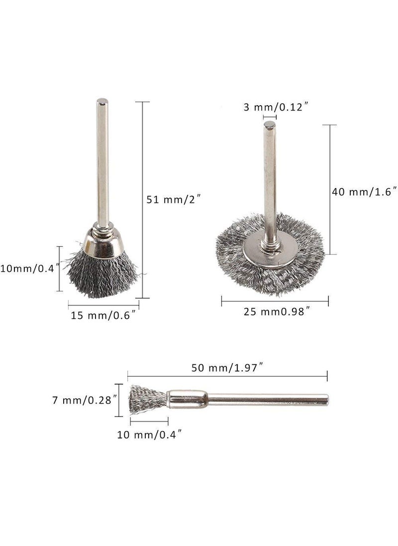 Rocaris 60 Pcs Wire Brushes Set, Rocaris Steel Wire Wheels Pen Brushes Set Kit Accessories for Rotary Tool  - Image 3