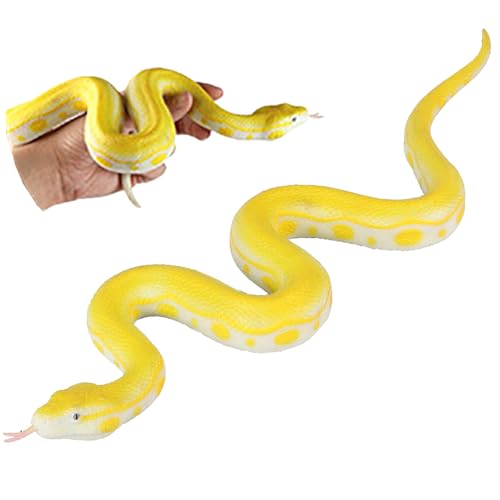Hsxfl Realistic Fake Snakes Toy Soft Rubber Snake Realistic Keep Birds and Squirrels Away Python Toys for Garden Gift April Fools Day Party Favors or Halloween Decoration Props - Image 1