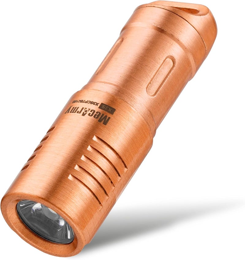 MecArmy X3S Copper/Brass Handheld Mini Keychain EDC Flashlight with Micro USB Charging - Image 1