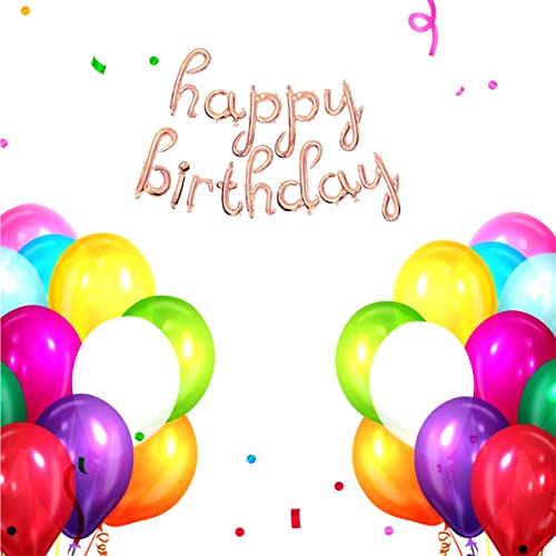 Crackles Cursive Foil Letters Handwriting Design Script happy birthday Foil Balloon (Rose Gold) - Image 3