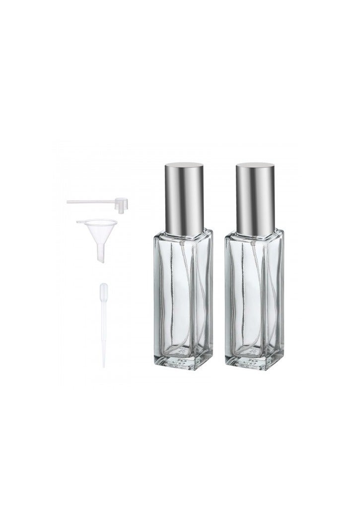 2-Pack Refillable Perfume Atomizer Bottles 20ml Dark Glass Spray with Funnel Travel Mini Portable Scent Pump for Cologne Essential Oil Mist - Image 1
