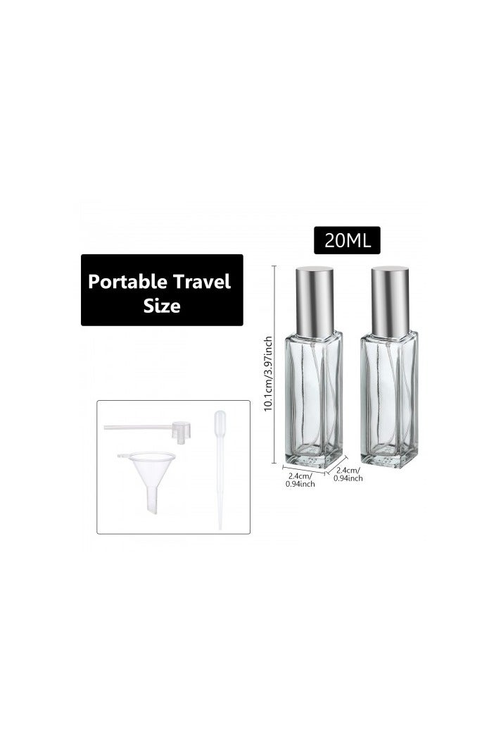2-Pack Refillable Perfume Atomizer Bottles 20ml Dark Glass Spray with Funnel Travel Mini Portable Scent Pump for Cologne Essential Oil Mist - Image 2