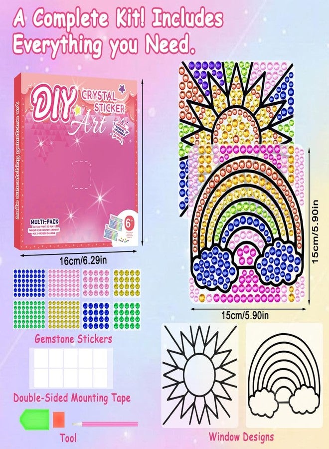 PATPAT® 2 Sheet DIY Diamond Art Window Decal Kit for Kids & Adults, Rainbow Crystal Diamond Painting Stickers, Easy Peel-and-Stick Suncatcher Art for Home Window Decor, 15x15cm - Image 2