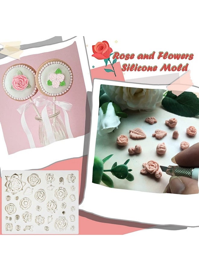 Jubilant 32 Cavity Roses Flower Fondant Candy Silicone Mold for Sugarcraft Cake Decoration, Cupcake Topper, Polymer Clay, Soap Wax Making, Resin Jewelry Casting Crafting Projects - Image 2