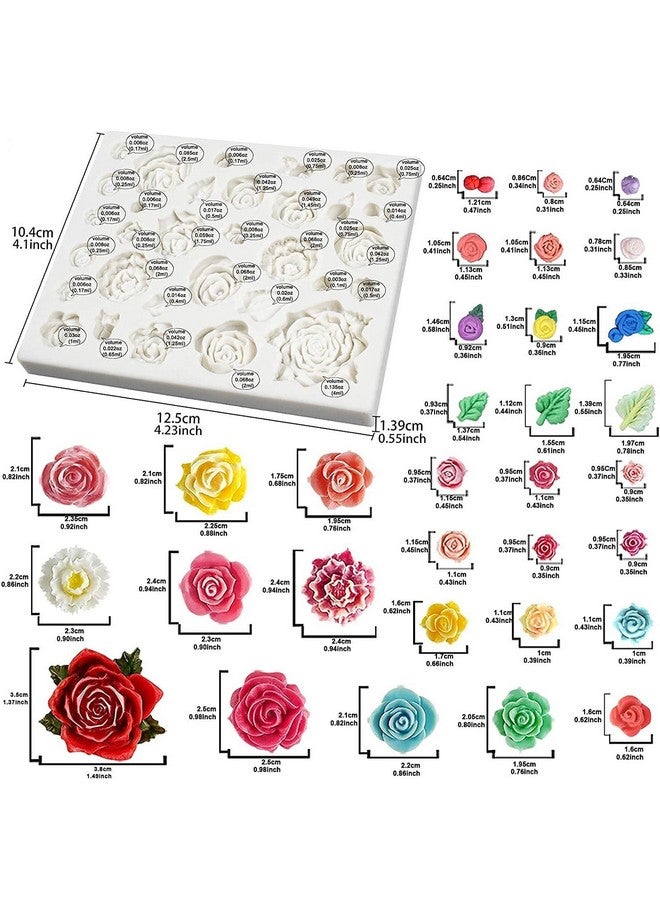 Jubilant 32 Cavity Roses Flower Fondant Candy Silicone Mold for Sugarcraft Cake Decoration, Cupcake Topper, Polymer Clay, Soap Wax Making, Resin Jewelry Casting Crafting Projects - Image 3