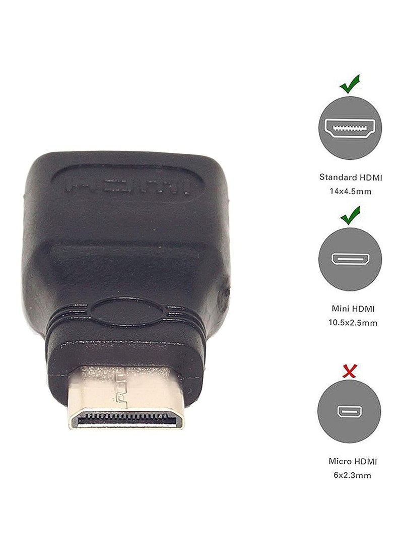محول ميني HDMI ذكر إلى HDMI أنثى VGA - أسود