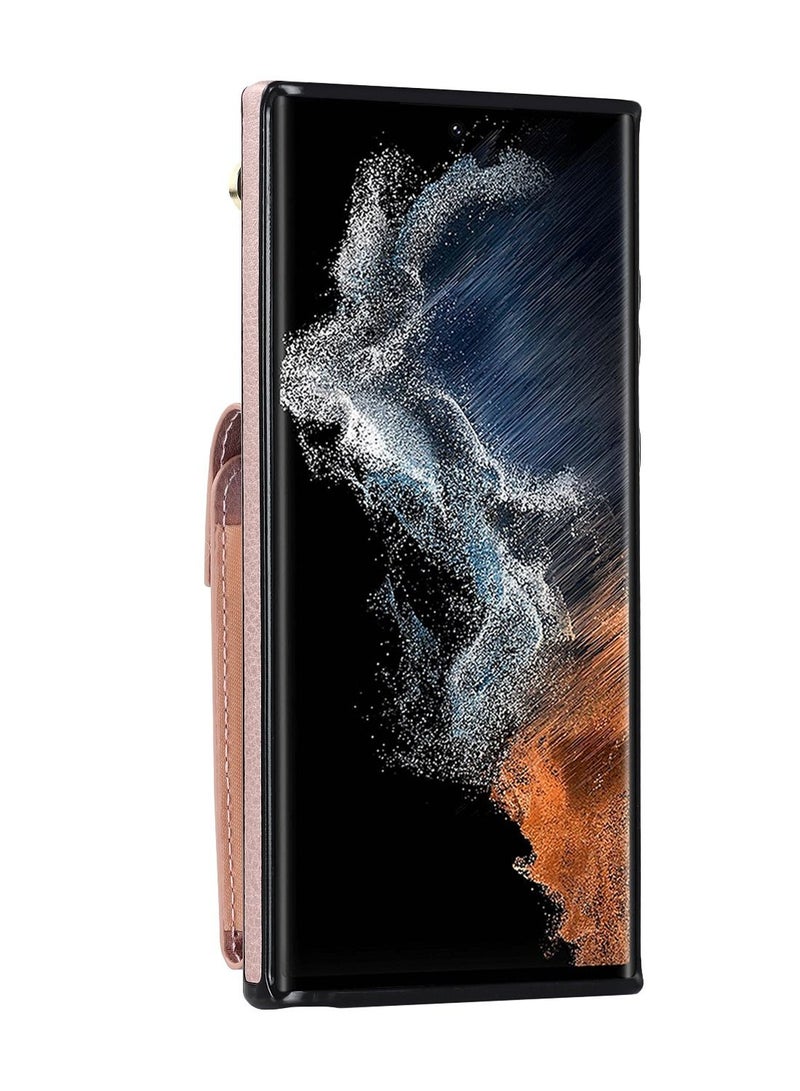 Suteni Crossbody Strap Back Cover Card Slots Leather Phone Case for Samsung - Image 2