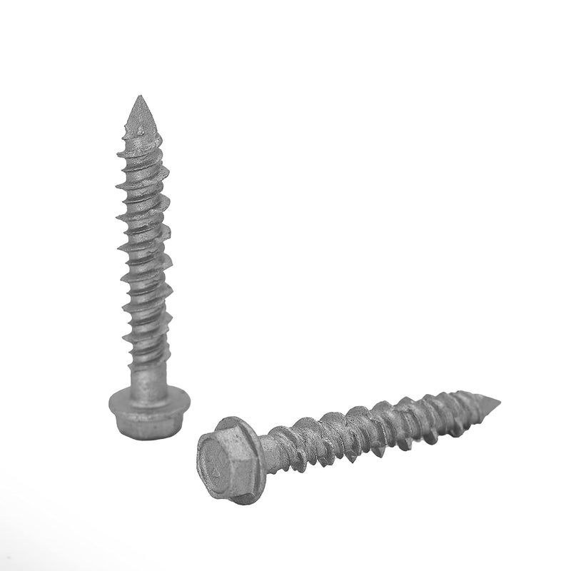 CONFAST 3/16" x 1-1/4" Concrete Screws 410 Stainless Steel Hex with Concrete Drill Bit for Anchoring to Masonry, Block or Brick (50 per Box) - Image 2