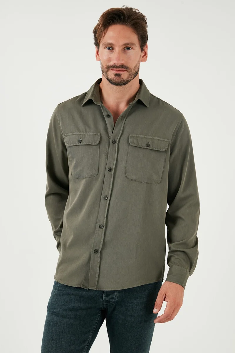 Buratti Cotton Double Pocket Regular Fit Shirt Men's Shirt Cf25w128858
