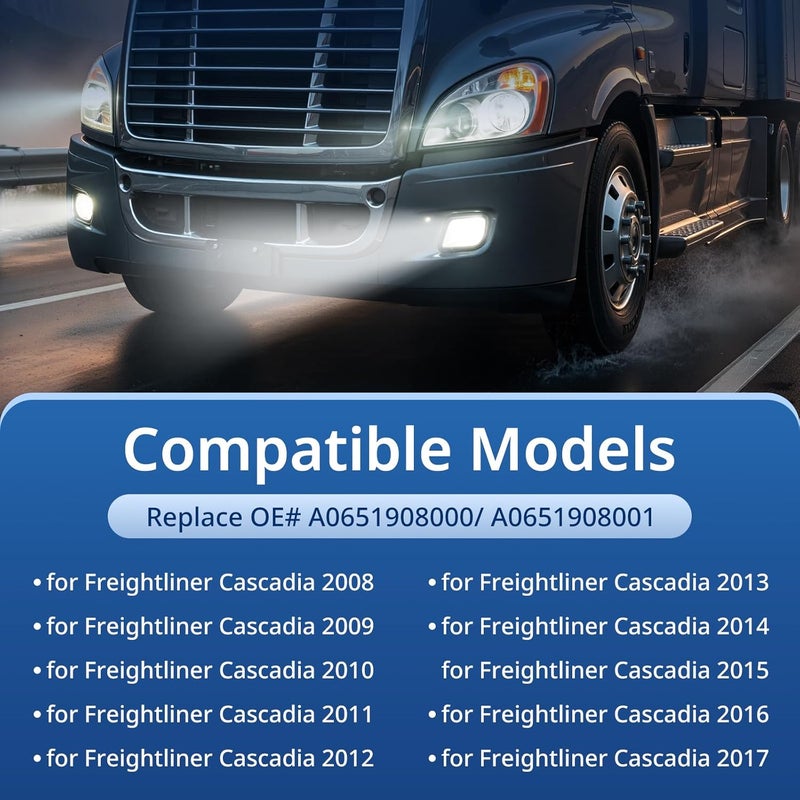 High Soar Full LED Fog Lights for Freightliner Cascadia (2008-2017) - Left and Right Side - Image 2