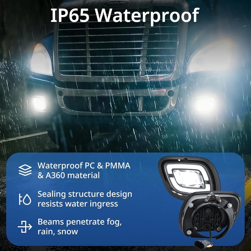 High Soar Full LED Fog Lights for Freightliner Cascadia (2008-2017) - Left and Right Side - Image 4