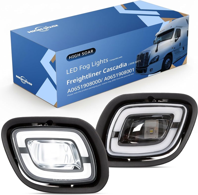 High Soar Full LED Fog Lights for Freightliner Cascadia (2008-2017) - Left and Right Side - Image 1