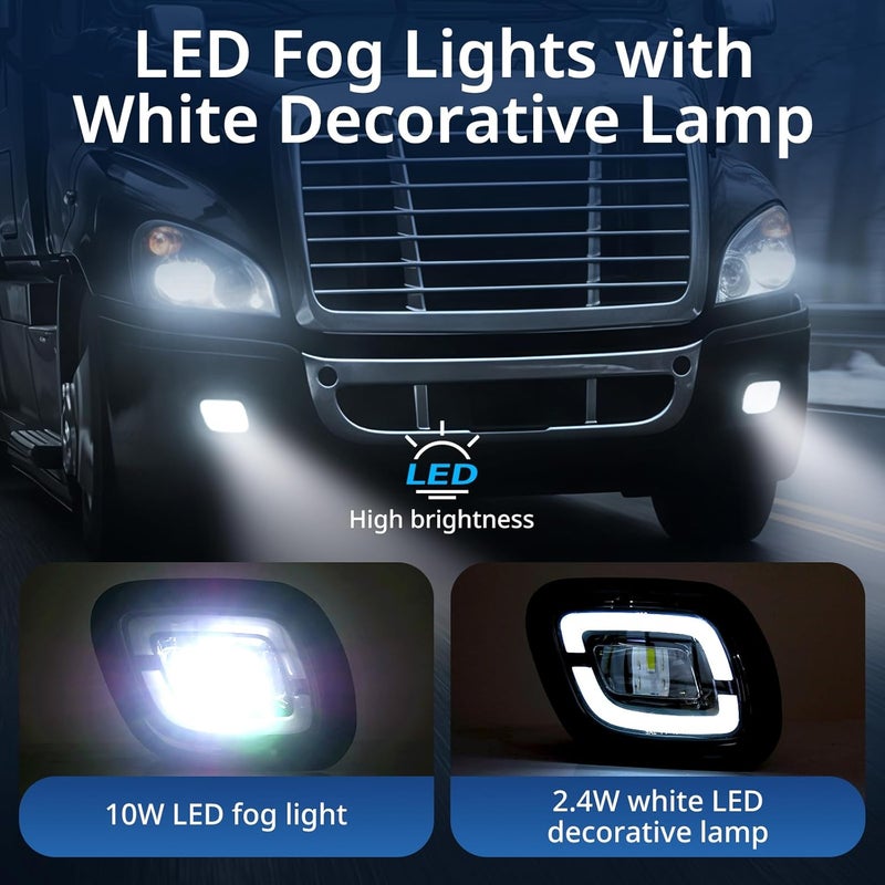 High Soar Full LED Fog Lights for Freightliner Cascadia (2008-2017) - Left and Right Side - Image 3