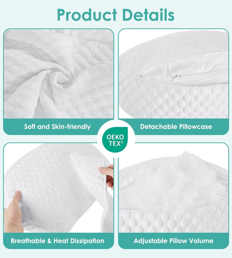DONAMA Pregnancy Pillow Cooling for Sleeping Detachable and Adjustable DoubleSided Support Maternity Pillow SkinFriendly for Pregnant Women Back HIPS Legs30Slope Design Verified by Expectant Mothers - Image 5