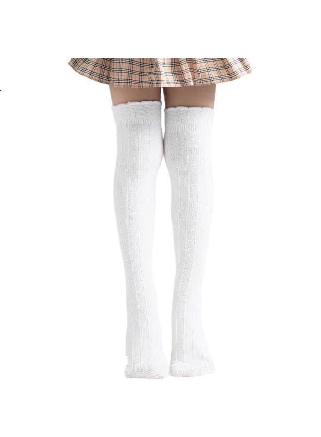 Barbie Children'S Mid-Calf Socks, Girls' Summer Thin Long Socks, Baby Over-Knee Long Socks, Girls' White + Black, 18-20 - Image 3