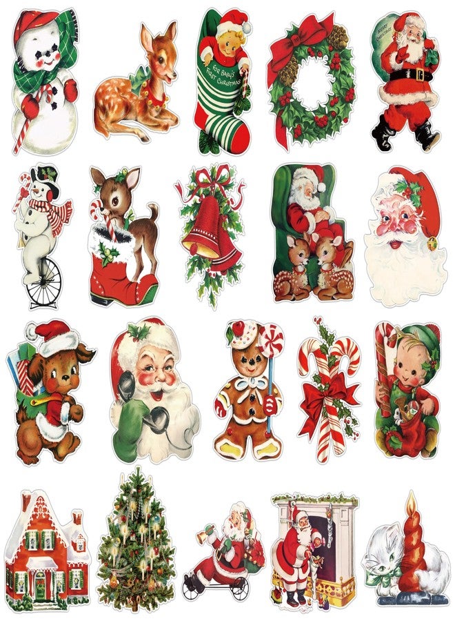 K1tpde Vintage Christmas Cutout Decoration - 24PCS Santa Claus Snowman Cutout for Home Decor, Christmas Winter Victorian Cutouts Cardstock, Retro Xmas Cut-outs Cardboard for Winter Holiday Party Decor - Image 1