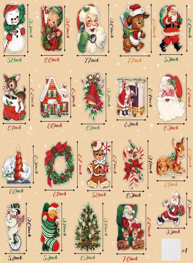 K1tpde Vintage Christmas Cutout Decoration - 24PCS Santa Claus Snowman Cutout for Home Decor, Christmas Winter Victorian Cutouts Cardstock, Retro Xmas Cut-outs Cardboard for Winter Holiday Party Decor - Image 2