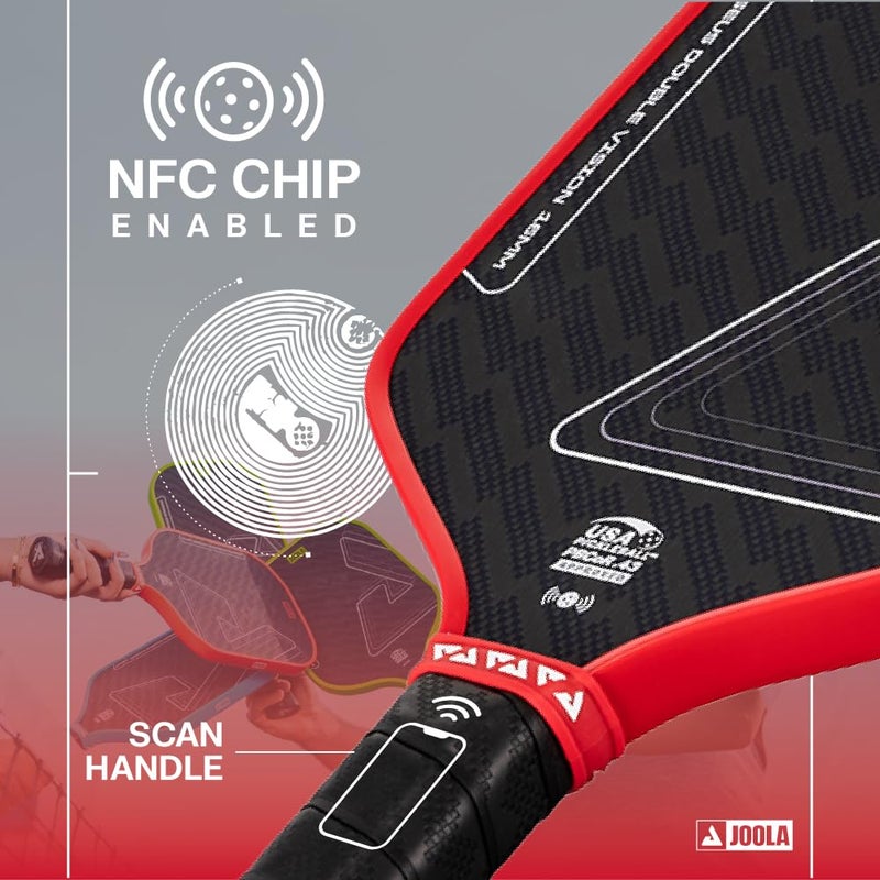 JOOLA Perseus Double Vision 16mm Pickleball Paddle - Signature Paddle Shape - Aramid Surface for Softer Responsive Touch - SK Film for Reduced Vibration - USAP Approved - NFC Chip Enabled - Image 4