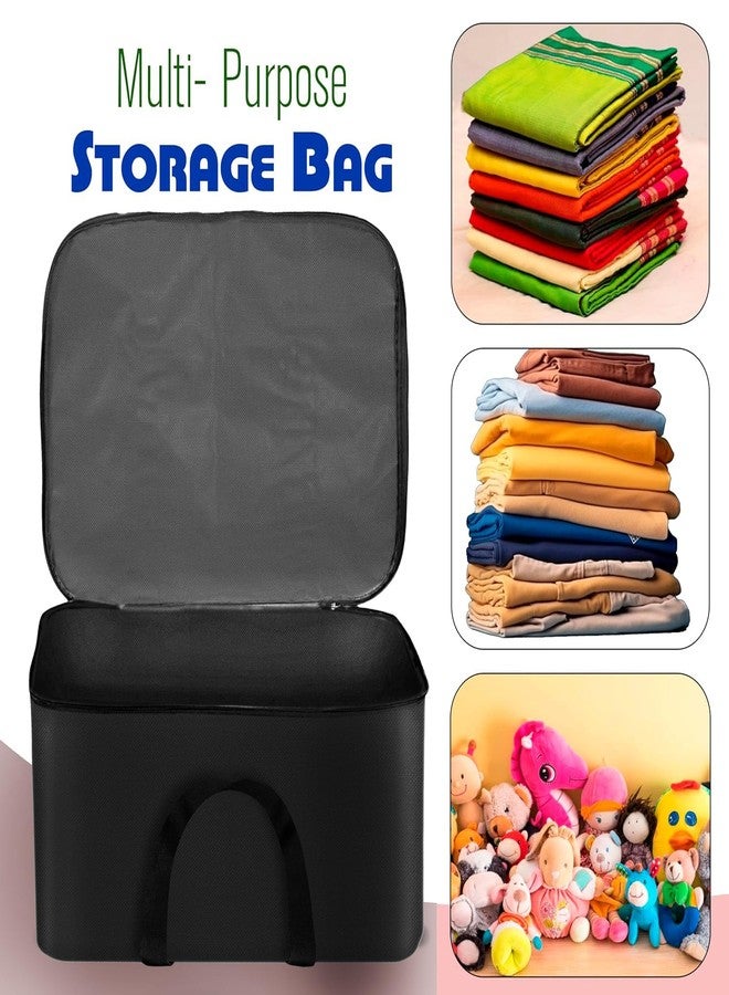 Storite Combo of Moisture Proof Nylon Large Size Underbed Storage Bag For Clothes (Red, Grey, Blue 54 x 46 x 28 cm) Rectangular - Image 5