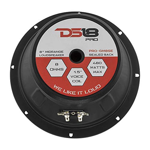 DS18 مكبر الصوت DS18 PRO-GM8SE - 8"، متوسط المدى، خلف مغلق، 480 واط كحد أقصى، 140 واط RMS، 8 أوم - مكبرات صوت أبواب عالية الجودة لنظام الصوت في السيارة أو الشاحنة (مكبر صوت واحد) - Image 5