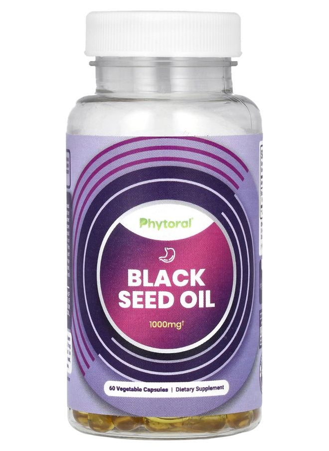 Phytoral Black Seed Oil 1000 mg 60 Vegetable Capsules (500 mg per Capsule) 
