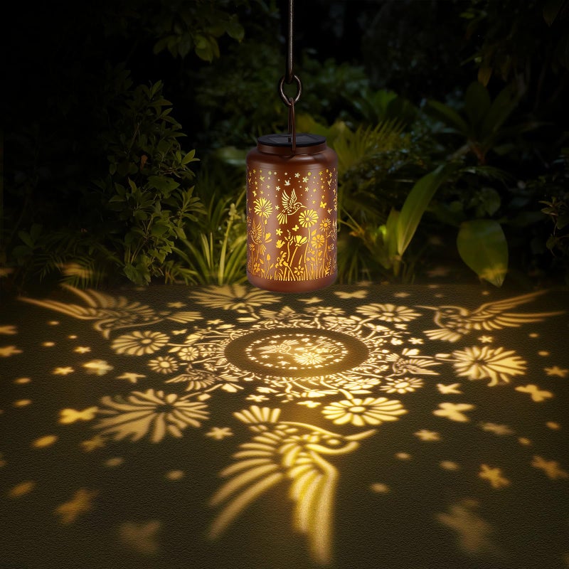 GOLFOEE Solar Lanterns Outdoor Waterproof Hummingbird Solar Lights Outdoor Waterproof for Garden, Backyard, Patio Decor, Birthday Gifts for Women Mom Grandma, Hanging Garden Lights for Outside - Image 4