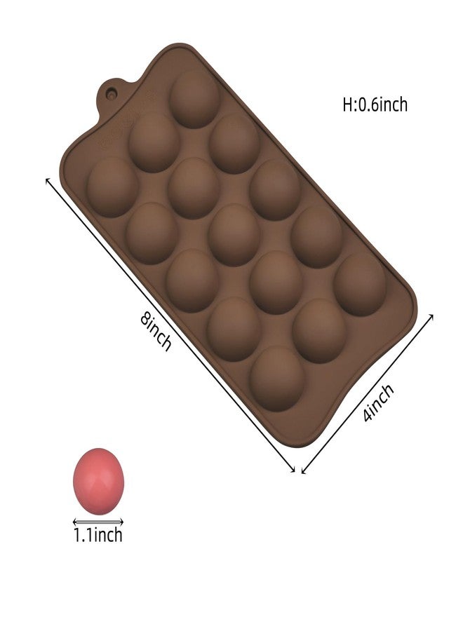 EDUEE Round Chocolate Molds 1.1inch Semi Circle Silicone Mold 3pcs for Candy Ice Cubes Caramel, Jello, Resin(Coffee) - Image 2