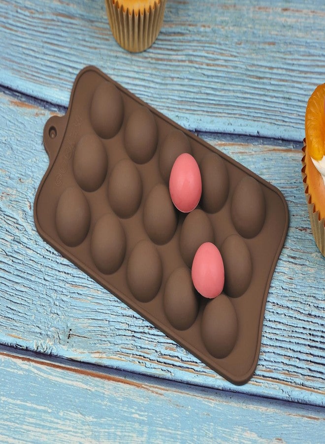 EDUEE Round Chocolate Molds 1.1inch Semi Circle Silicone Mold 3pcs for Candy Ice Cubes Caramel, Jello, Resin(Coffee) - Image 5