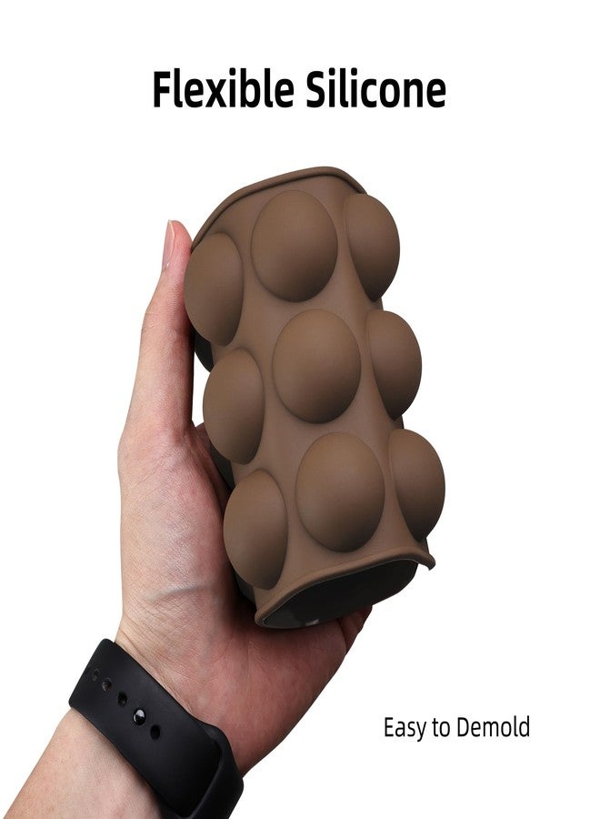 EDUEE Round Chocolate Molds 1.1inch Semi Circle Silicone Mold 3pcs for Candy Ice Cubes Caramel, Jello, Resin(Coffee) - Image 4