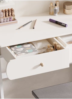 AnneFish 80*40*125cm Bedroom Dresser Stool Set With LED Light Mirror And Drawers For Make Up Vanity Table 3 Levels Light Intensity With USB Cable  - Image 5