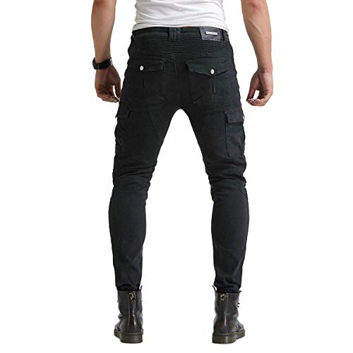 VNFOX Motorcycle Pants, Versatile Motorcycle Jeans, Durable Motorcycle Trousers for Men & Women Riding Pants with Kenn & Hip Armor Pads (Black, L=32) - Image 2