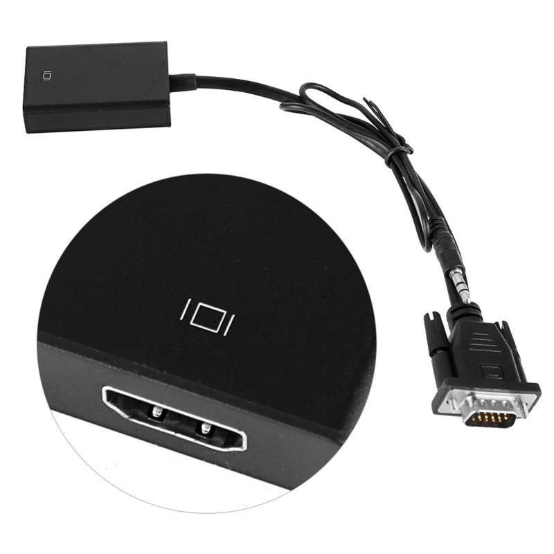 VGA To HDMI Converter 1080P 60Hz Aluminum Alloy Case - Portable USB Powered Video Audio Adapter for Analog To Digital HD Signal Conversion - Image 4