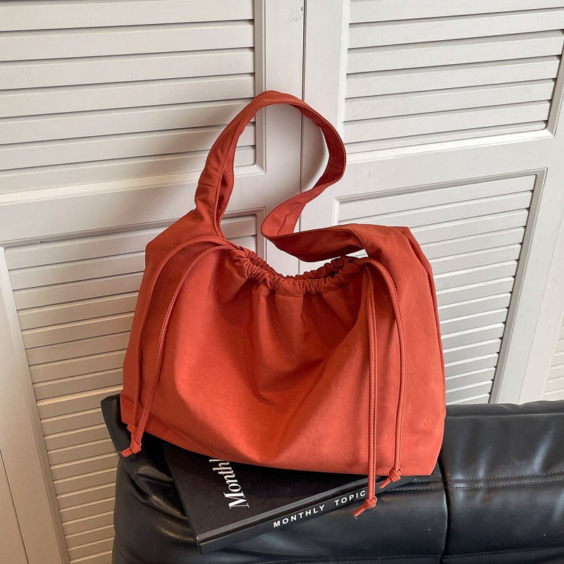 Casual Drawstring Shoulder Bag Women'S Bag Ins Simple Large Capacity Shoulder Bag Trendy Tote Bag - Image 1
