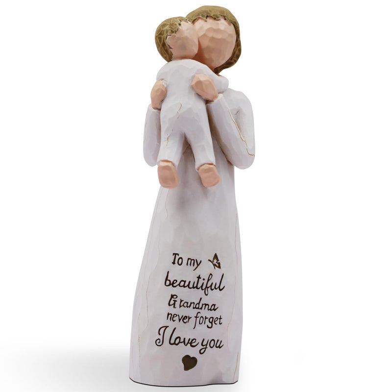 AcowSpt Grandma Gifts, Grandma Birthday Gifts, Gifts for Grandma, First Time Grandma Gifts, Grandmother Gifts- Grandma Never Forget I Love You, Sculpted Hand-Painted Figurine - Image 1