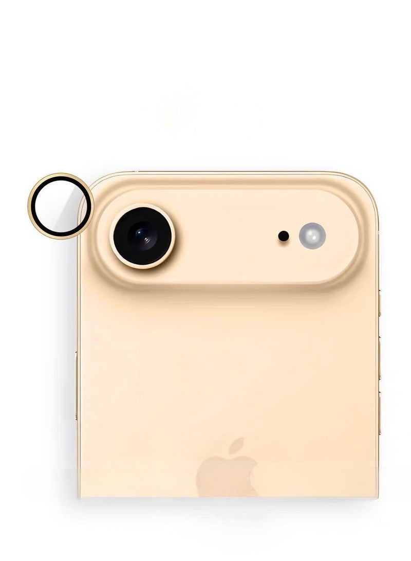 Camera Lens Protector for iPhone 17 Air, HD Tempered Metal Glass Camera Screen Protector Cover Film Accessories, 9H Tempered Glass Metal Individual Ring Cover, HD Clear, 1 set Gold - Image 1
