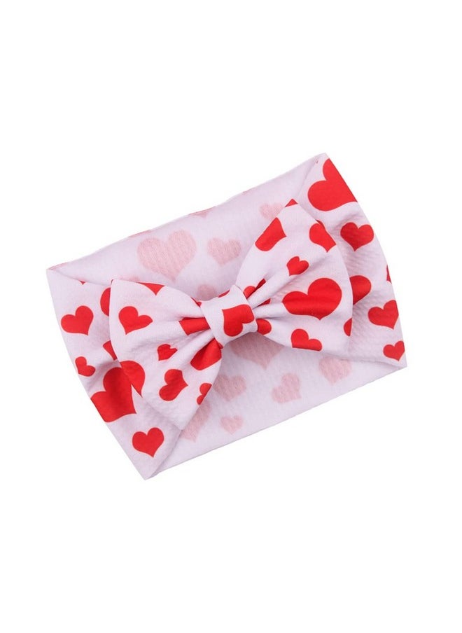 JustMyDress JustMyDress Baby Valentines Heart-Shaped Headband Hair Band Headwraps Valentine's Days JHV02 (White Turban)  - Image 1