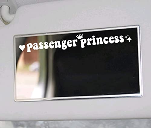 ColisPar Passenger Princess Sticker Funny Car Stickers Decal Truck Car Accessories for Rearview Mirror Window JDM Vinyl Letter Decals for Men Women Girls Cute Queen 1 Pack White 47IN - Image 1