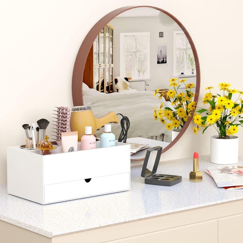 TPGP HIIMIEI Hair Tool Organizer with Drawer - White Acrylic Storage for Hair Dryers and Styling Tools - Image 2
