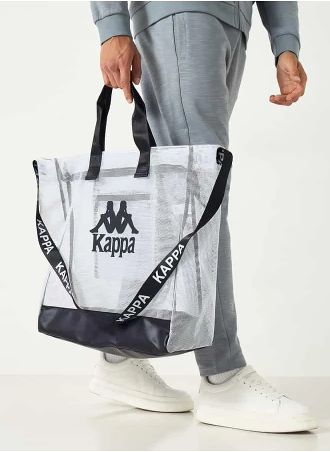 كابا Kappa Logo Print Bag with Double Handle and Zip Closure