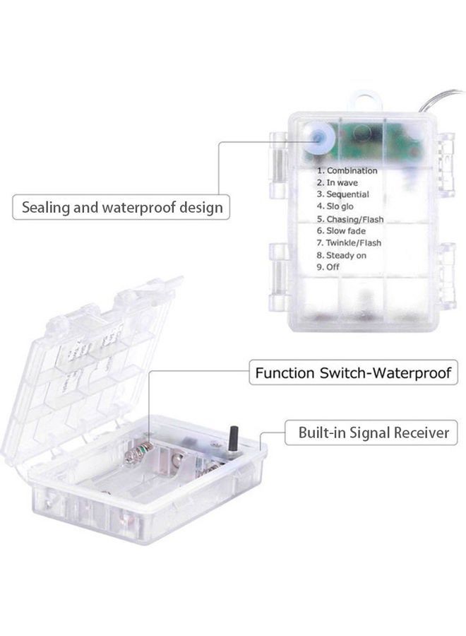 نيبمينينت شريط إضاءة بسلك من النحاس لمصباح 100-LED مع جهاز تحكم عن بعد وعلبة بطارية متعدد الألوان 10متر - Image 2