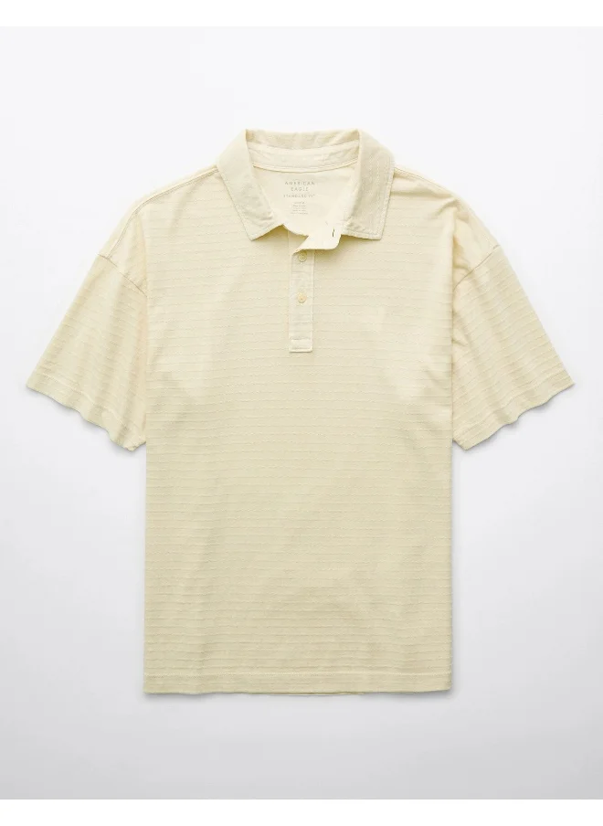 American Eagle AE Textured Polo Shirt