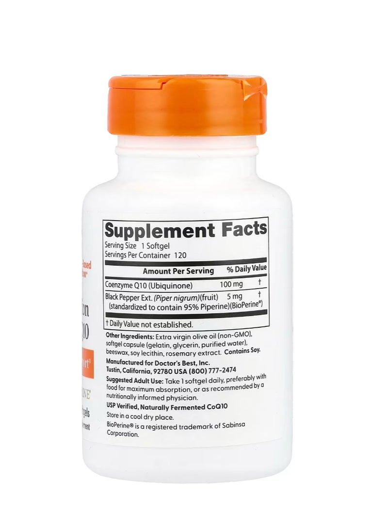 Doctor's BEST High Absorption CoQ10, 100 mg, 120 Softgels - Image 2
