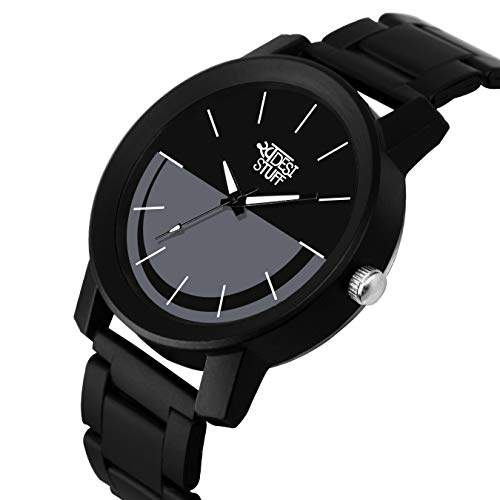 SWADESI STUFF Analogue Black Dial Metal Strap Watch for Men and Boy - Image 2