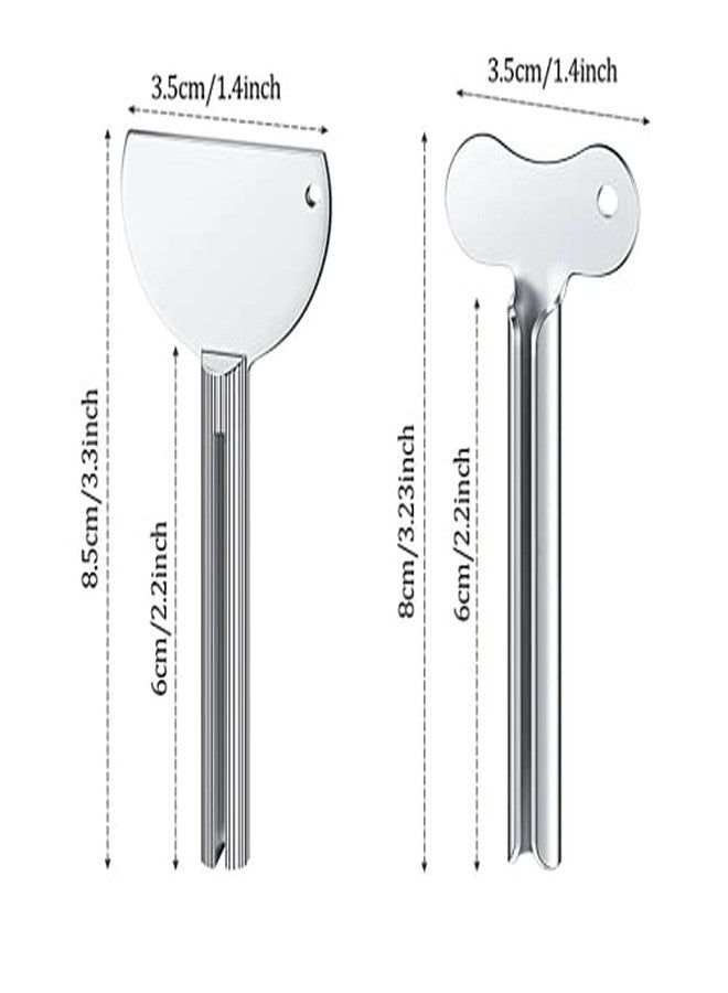 HLLMX 2 PCS Stainless Steel Toothpaste Tube Squeezers Metal Toothpaste Squeezer for Bathroom Hair Dye Cosmetic Plastic Tubes Squeezer (Silver) - Image 2