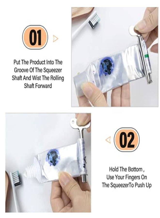 HLLMX 2 PCS Stainless Steel Toothpaste Tube Squeezers Metal Toothpaste Squeezer for Bathroom Hair Dye Cosmetic Plastic Tubes Squeezer (Silver) - Image 3