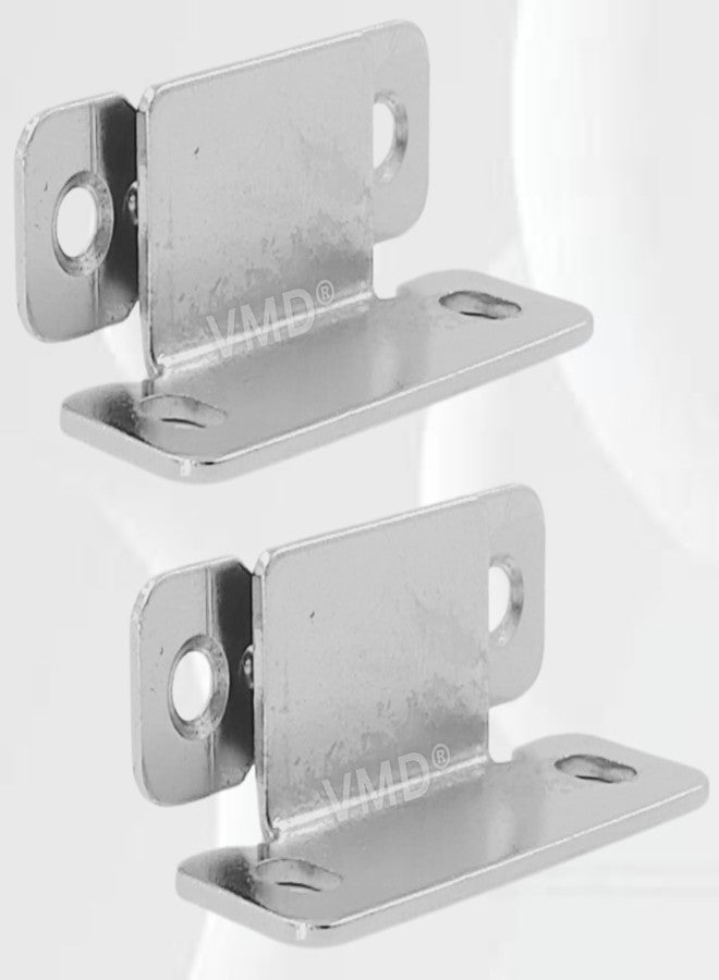VMD, Slim L Magnetic Door Catch, Ultra Thin S.S Cabinet Door Magnets with Screws, Magnetic Door Stopper Safety Latches for Kitchen Cupboard Closet. (Silver - Pack of 2) - Image 1