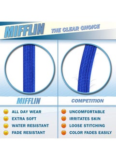 MIFFLIN -Usa Flat Lanyards For Id Badges (Blue, 36 Inch, 100 Pack), Comfortable Neck Straps  - Image 2