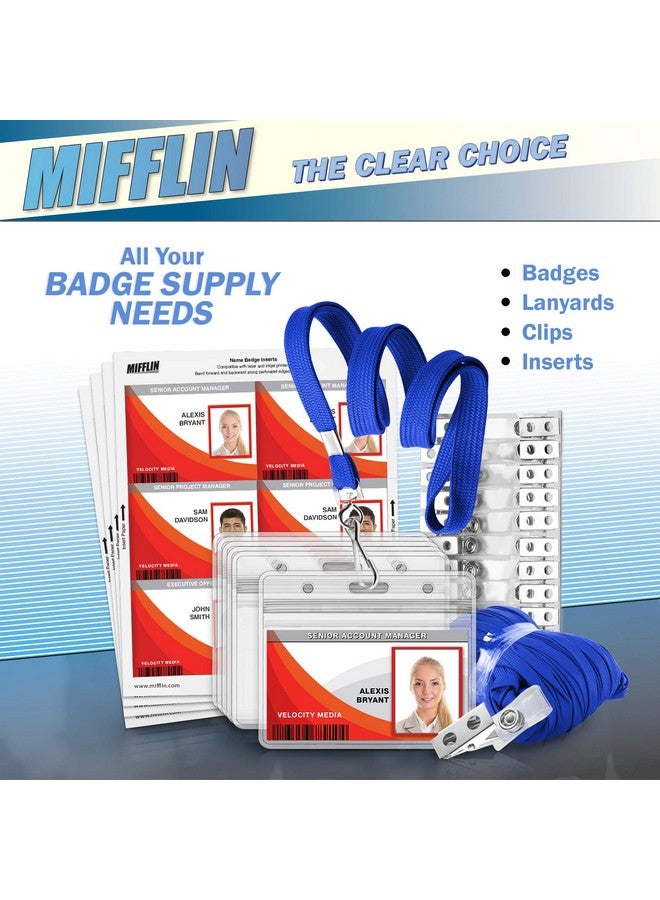 MIFFLIN -Usa Flat Lanyards For Id Badges (Blue, 36 Inch, 100 Pack), Comfortable Neck Straps - Image 4