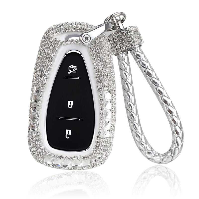 PGTOPONE Chevrolet Luxury Bling Rhinestone Crystal Diamond Key Fob Cover case Shell Protector Key Chain For Chevrolet Chevy Malibu Camaro Cruze Traverse Spark Equinox Sonic Volt Bolt Keyless Entry